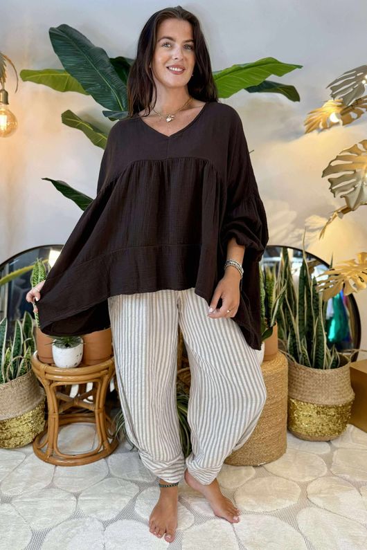 Made in Italy Santos Artist Smock Coffee Bean 